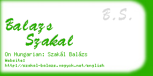 balazs szakal business card