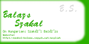 balazs szakal business card